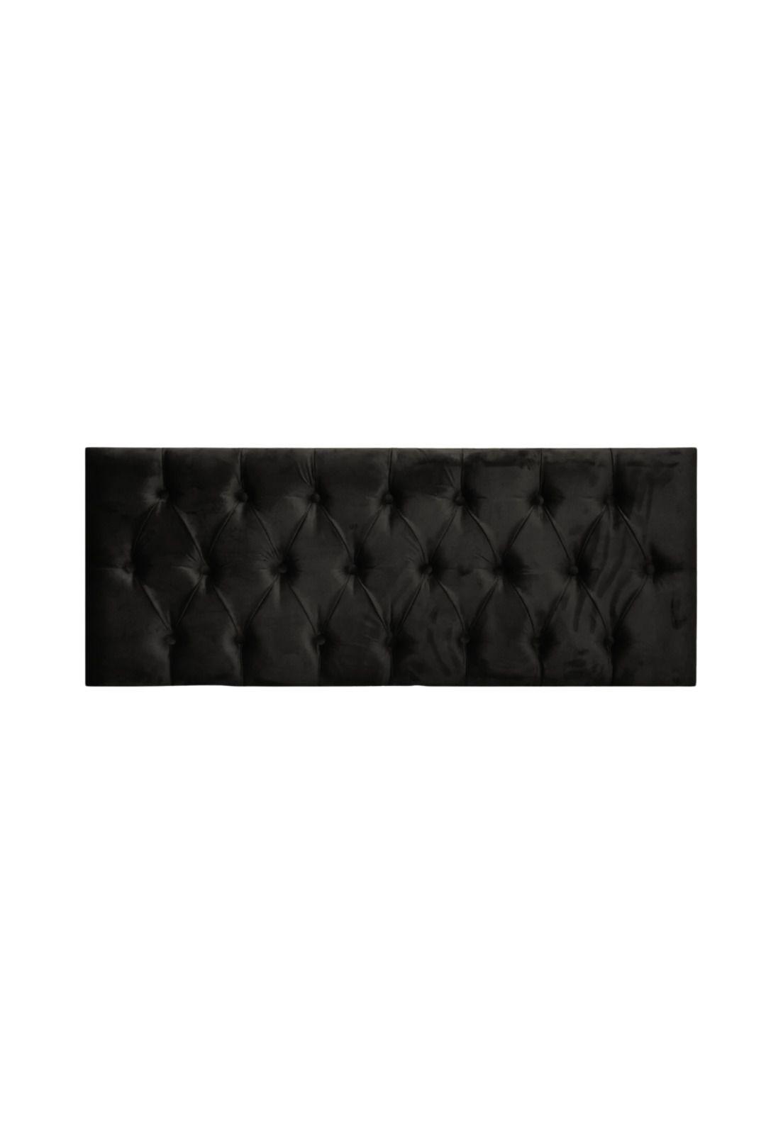 Respaldo Elegante King Capitone 180x60 CM Negro Felpa Botones-0