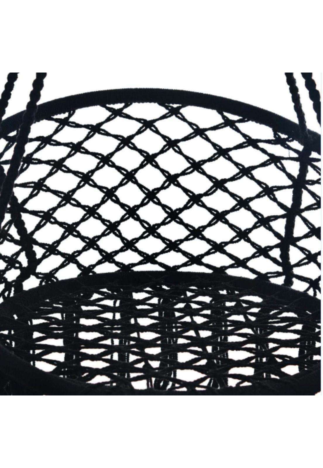 Hamaca Silla Columpio Algodón Negra 80 x 70 CM-6