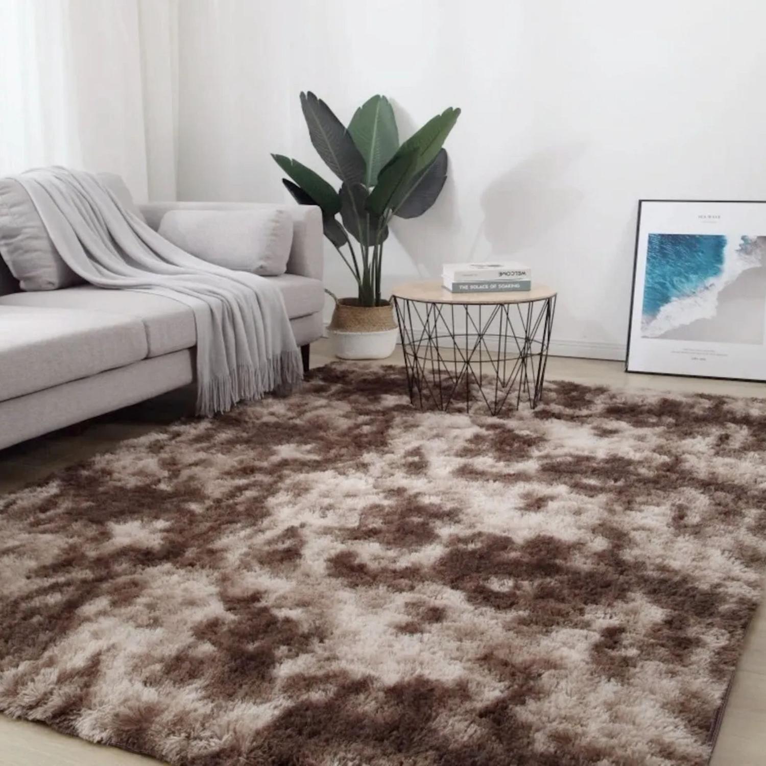 Alfombra Peluda Super Suave 195x230 CM Beige Oscuro-2