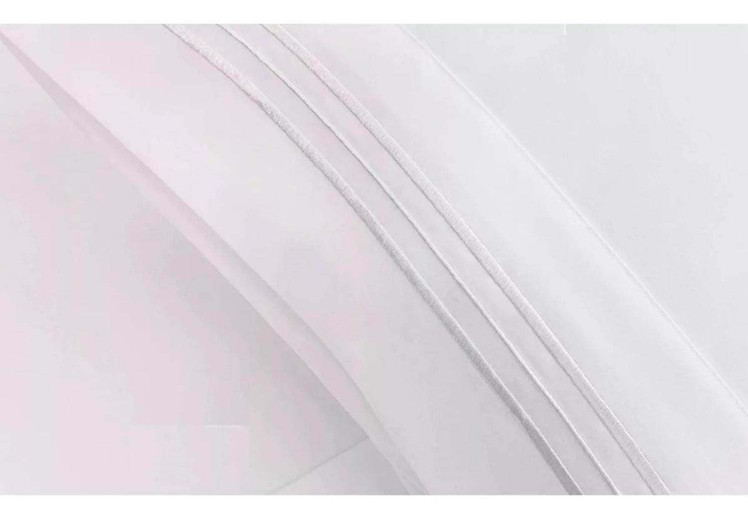 Juego Sábanas Hotel Ultra Suave Microfibra + 2 Fundas Bordadas 1,5 PL Blanco-2