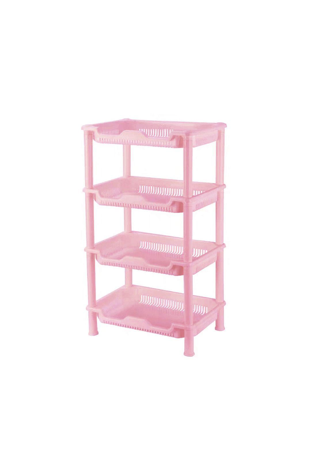 Rack Organizador Estante Multiuso 4 Niveles Plástico Rosado-0