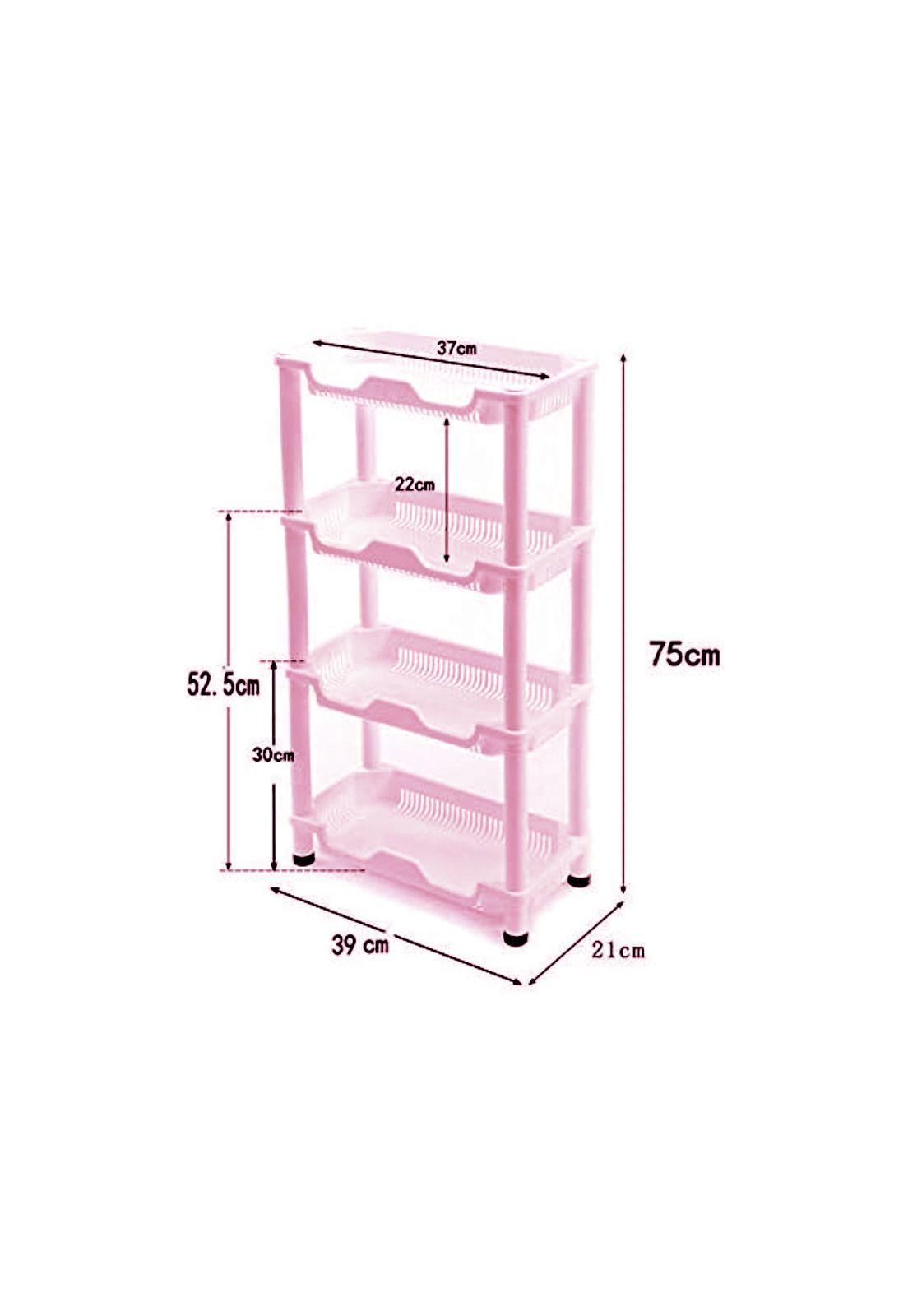 Rack Organizador Estante Multiuso 4 Niveles Plástico Rosado-2