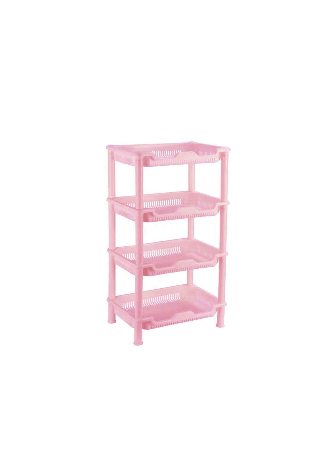 Rack Organizador Estante Multiuso 4 Niveles Plástico Rosado-3