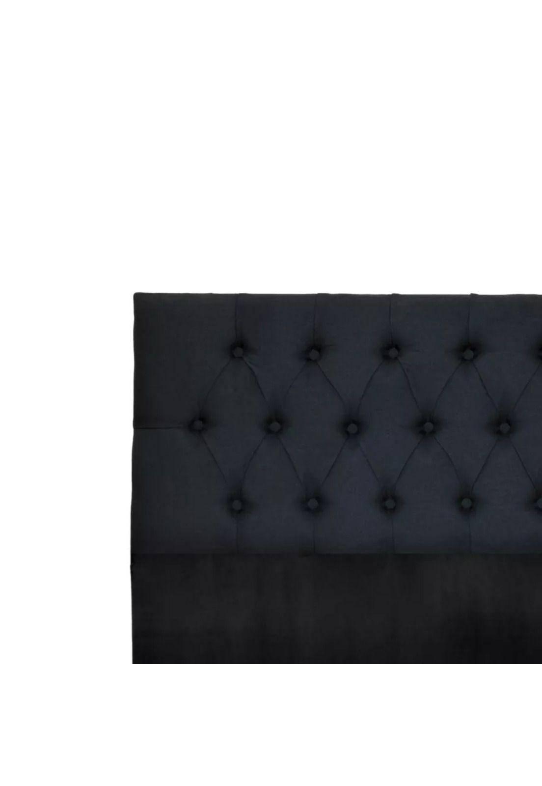 Respaldo 2 Plazas Piso Capitone Premium 150x140 CM Negro Lino-1