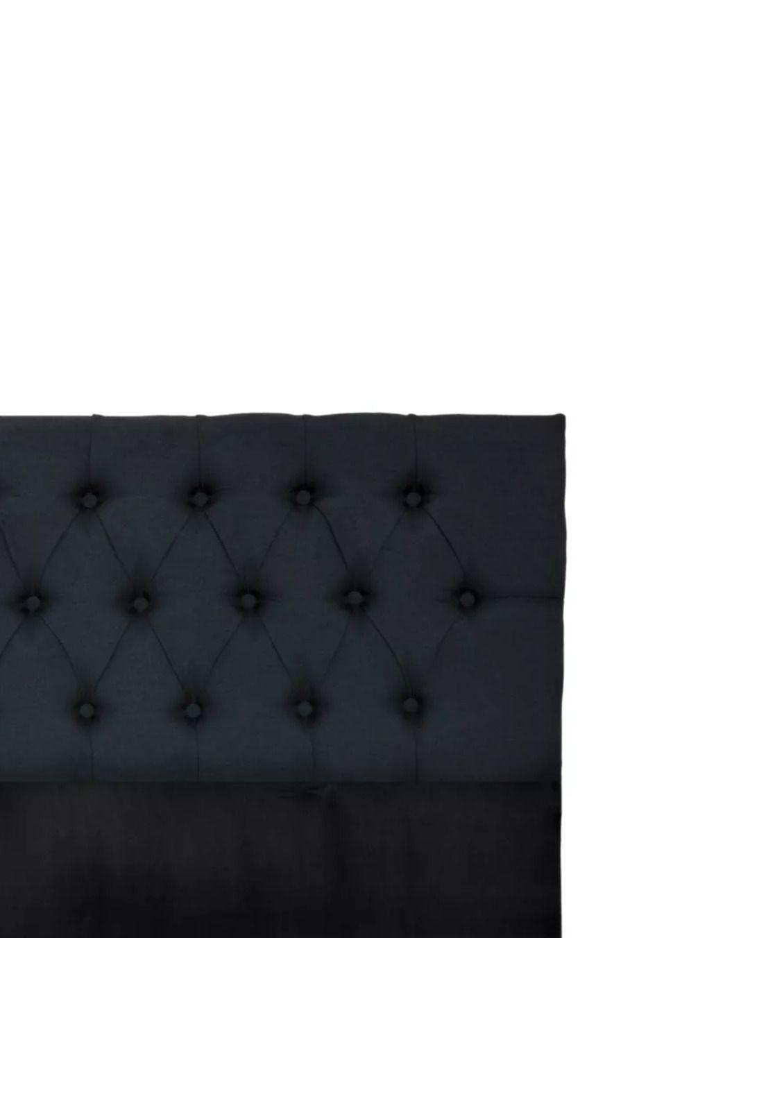 Respaldo 2 Plazas Piso Capitone Premium 150x140 CM Negro Lino-2