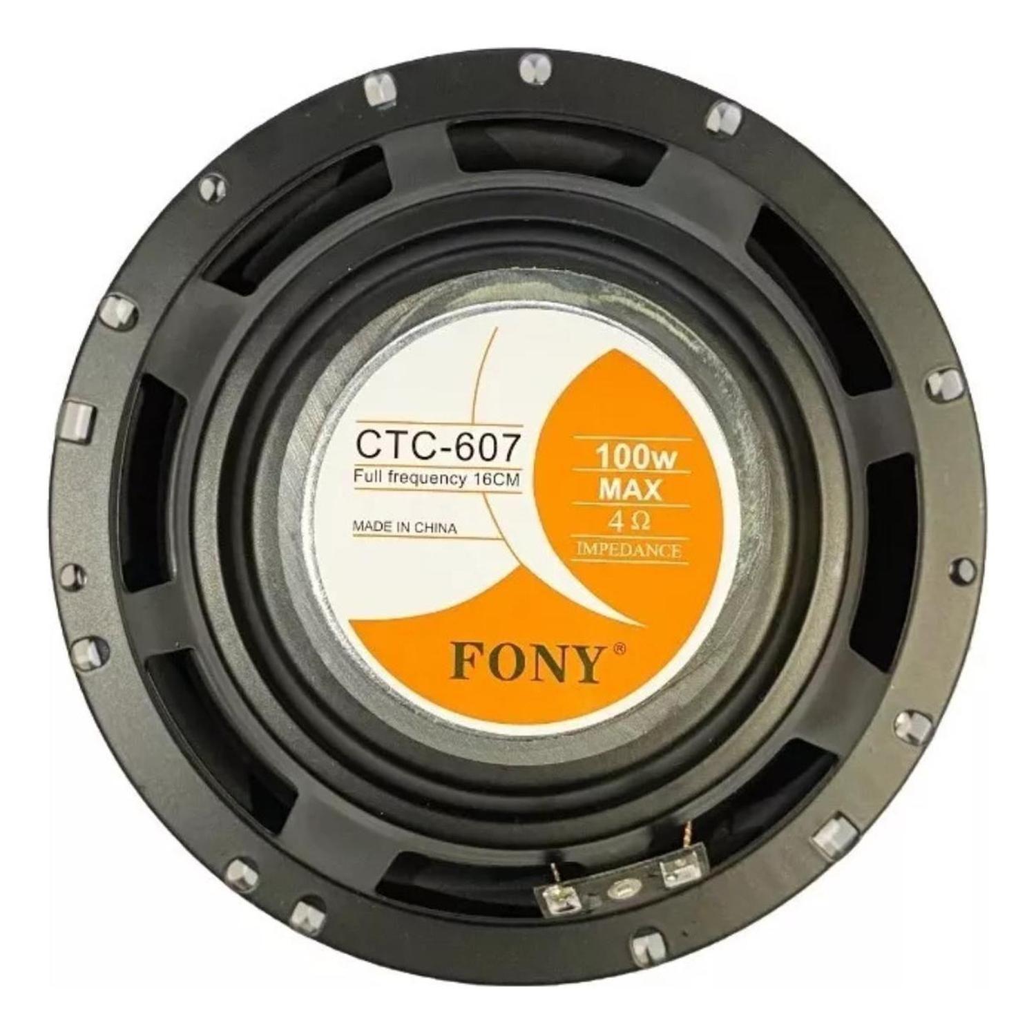 Set 2 Parlantes Auto 16 CM Redondo 100 Watt Coaxial 2 Vías Hifi Negro-2