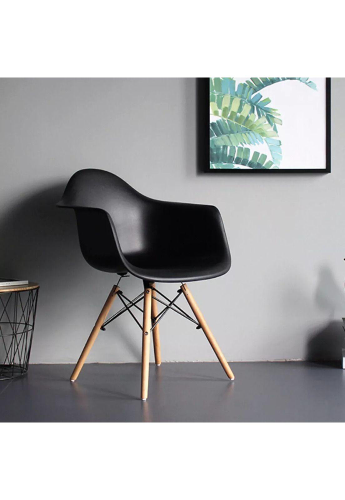 Silla Comedor Eames Hogar Butaca Estructura Color Gris-4
