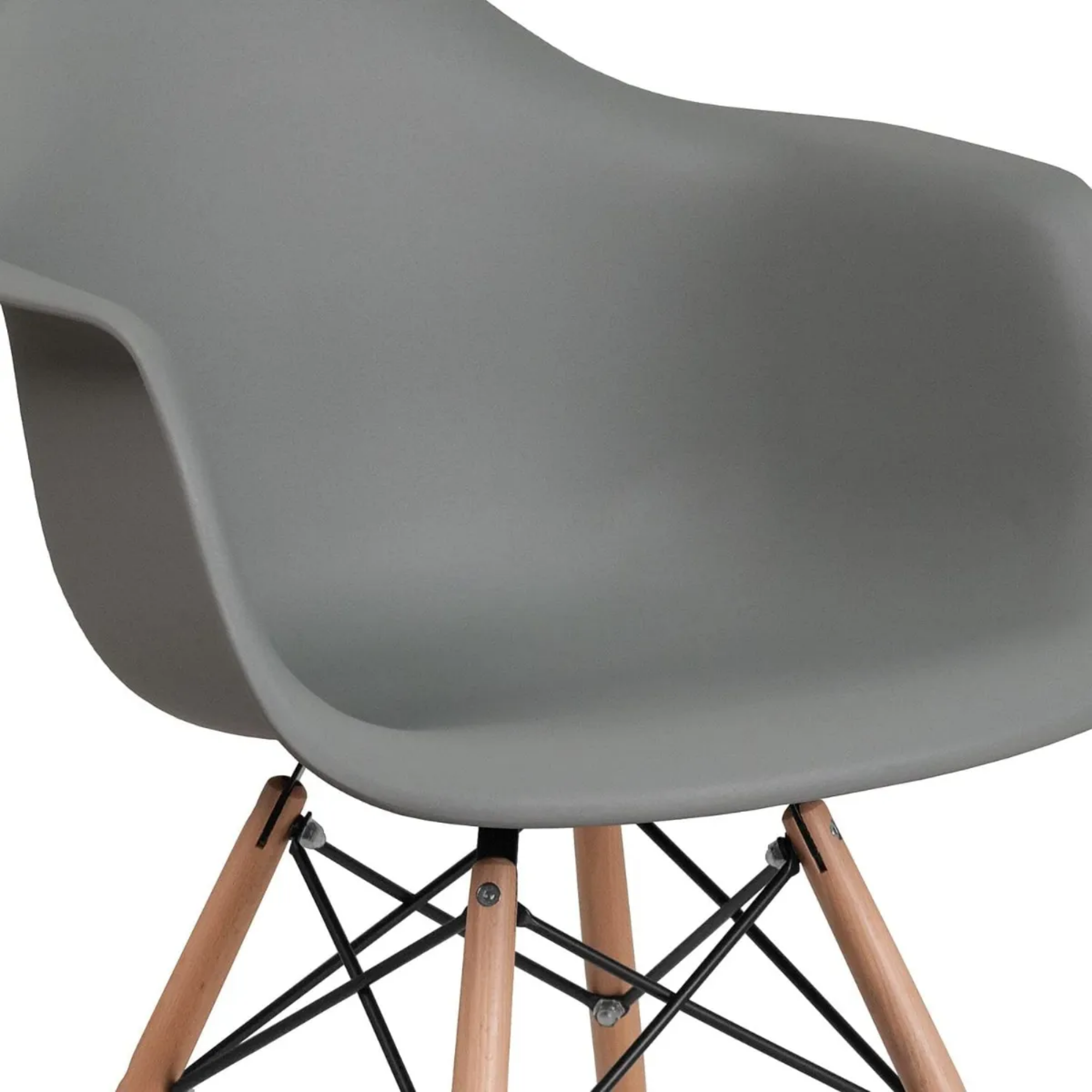 Silla Comedor Eames Hogar Butaca Estructura Color Gris-4
