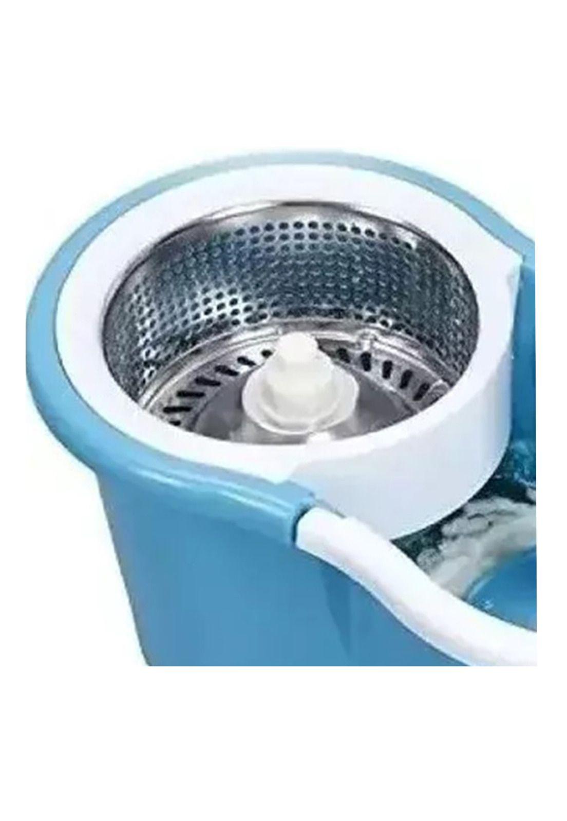 Mopa Giratoria 360º Celeste Trapeador Canasto Acero Inoxidable-3