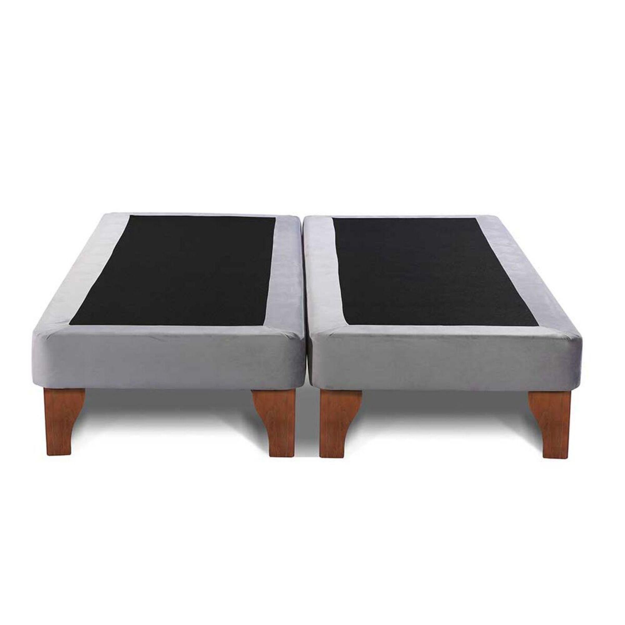 Base Dividida Cama Europea 2 Plazas 150x200 CM Gris Lino-2