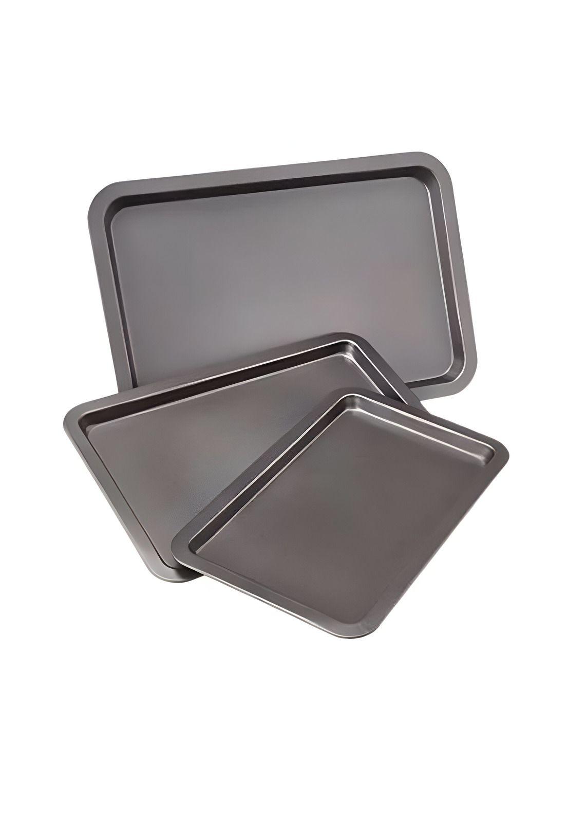 Bandeja Rectangular Antiadherente Hornear 3 Piezas Grafito-0