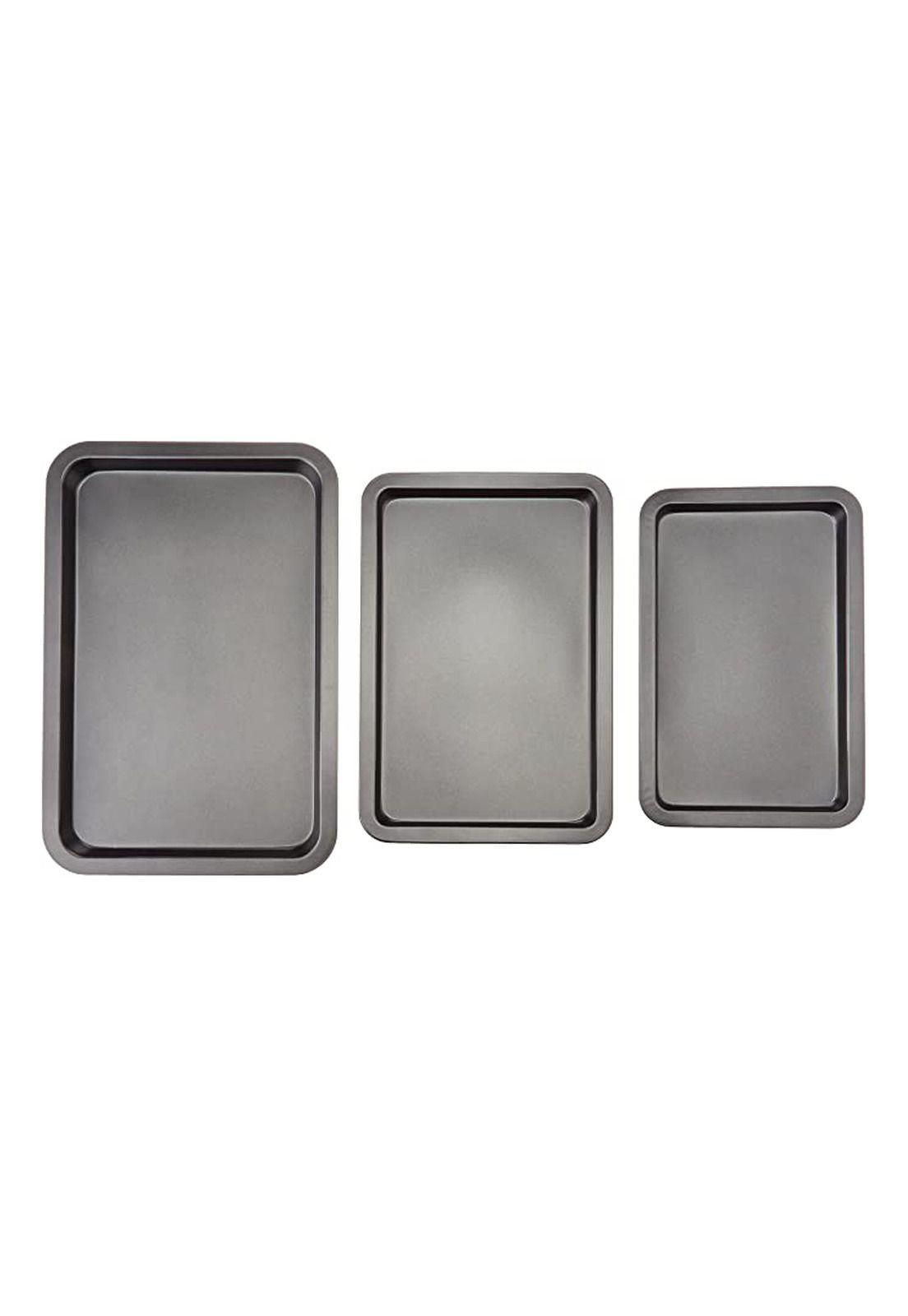 Bandeja Rectangular Antiadherente Hornear 3 Piezas Grafito-1