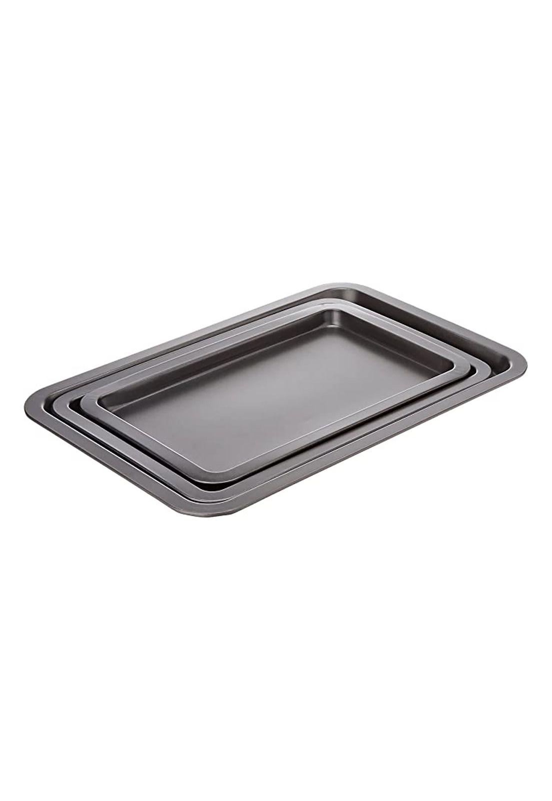 Bandeja Rectangular Antiadherente Hornear 3 Piezas Grafito-2