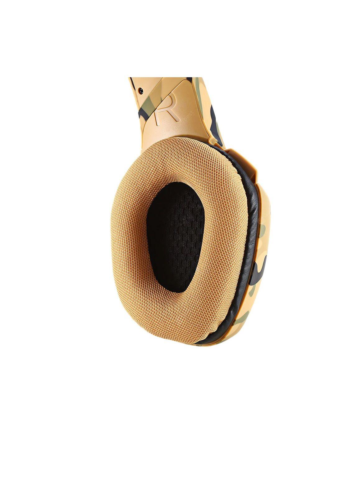 Audífonos Gamer Alámbrico Camuflaje Amarillo-2