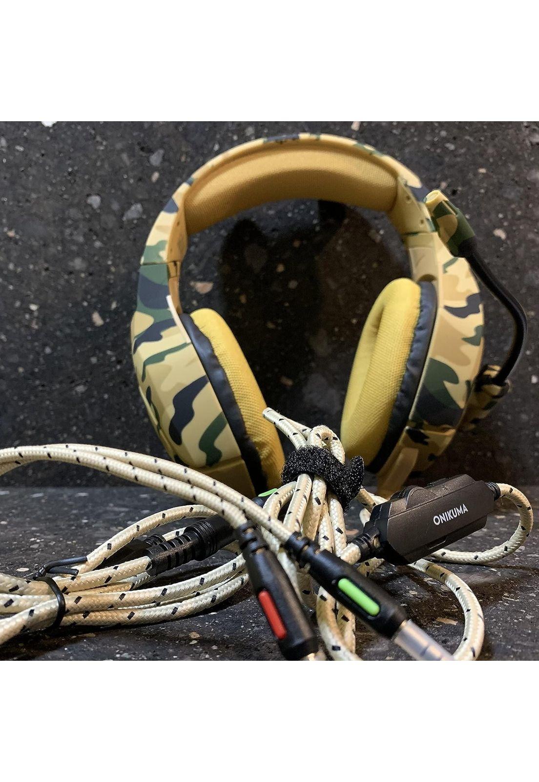 Audífonos Gamer Alámbrico Camuflaje Amarillo-4