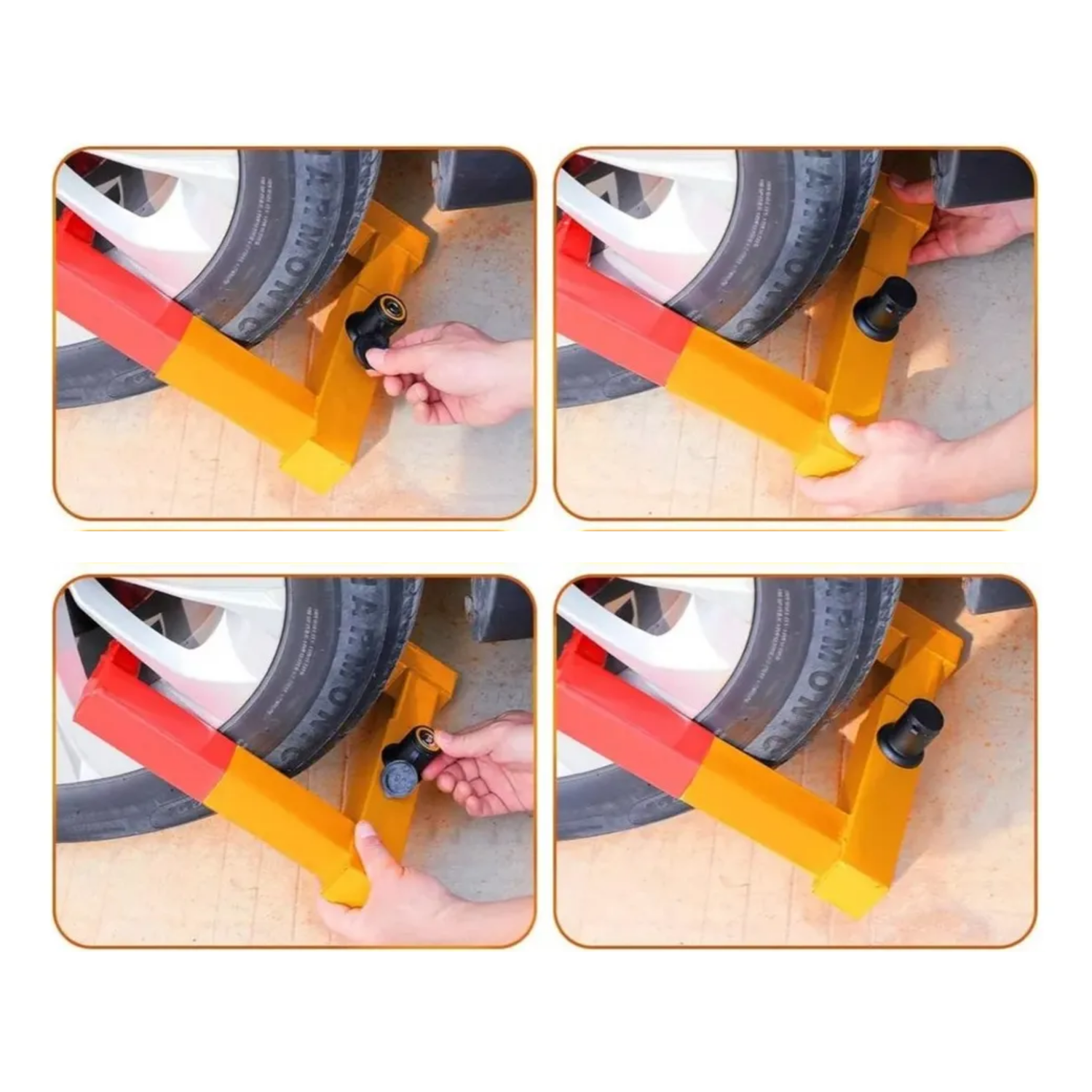 Bloqueo Rueda Protección Seguridad Auto Camioneta 40x40x2 CM-4