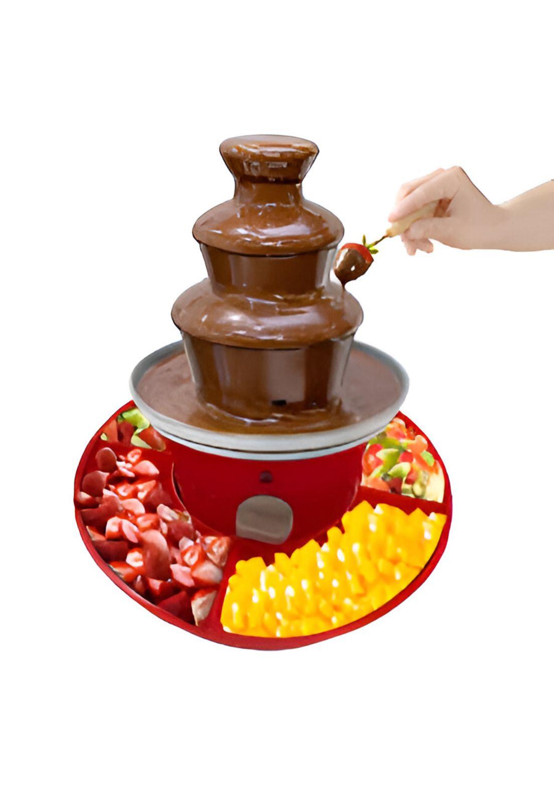 Cascada Fondue Chocolate 3 Niveles Bandeja Rojo-2