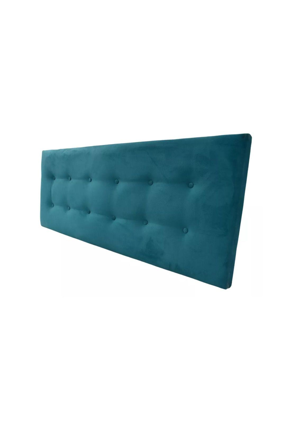 Respaldo Elegante 1 Plaza Capitone 105x60 CM Turquesa Felpa Botones-2