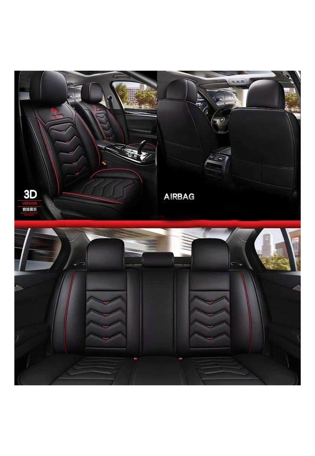 Kit Fundas Cubre Asiento Eco Cuero Auto Almohadilla Luxury-5