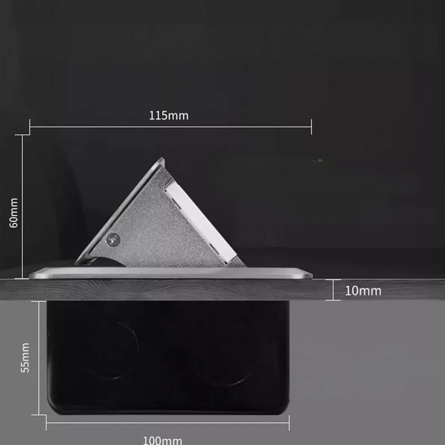 Kit Caja Tomacorriente Piso Pop Up Metálica 3,6 Watt-5