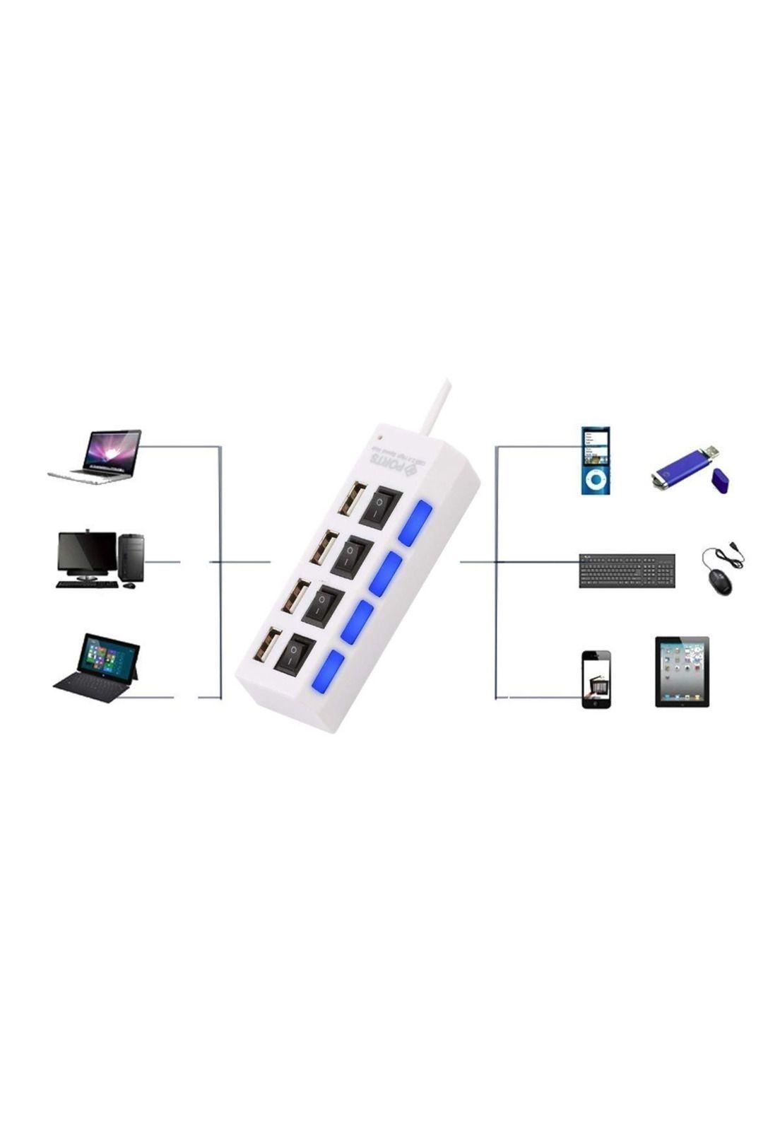 Hub USB 2.0 Switch 4 Puertos Blanco-4
