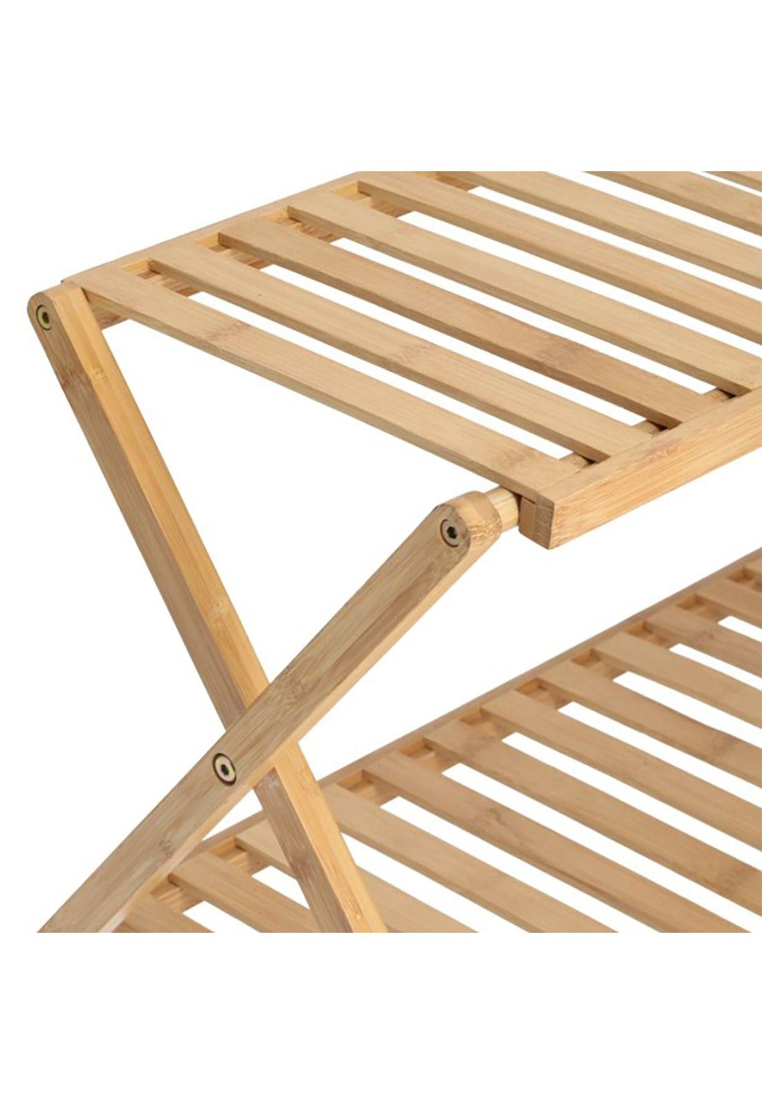 Zapatero Organizador Madera 2 Niveles 66.5x26.5x26.5 CM Café-3