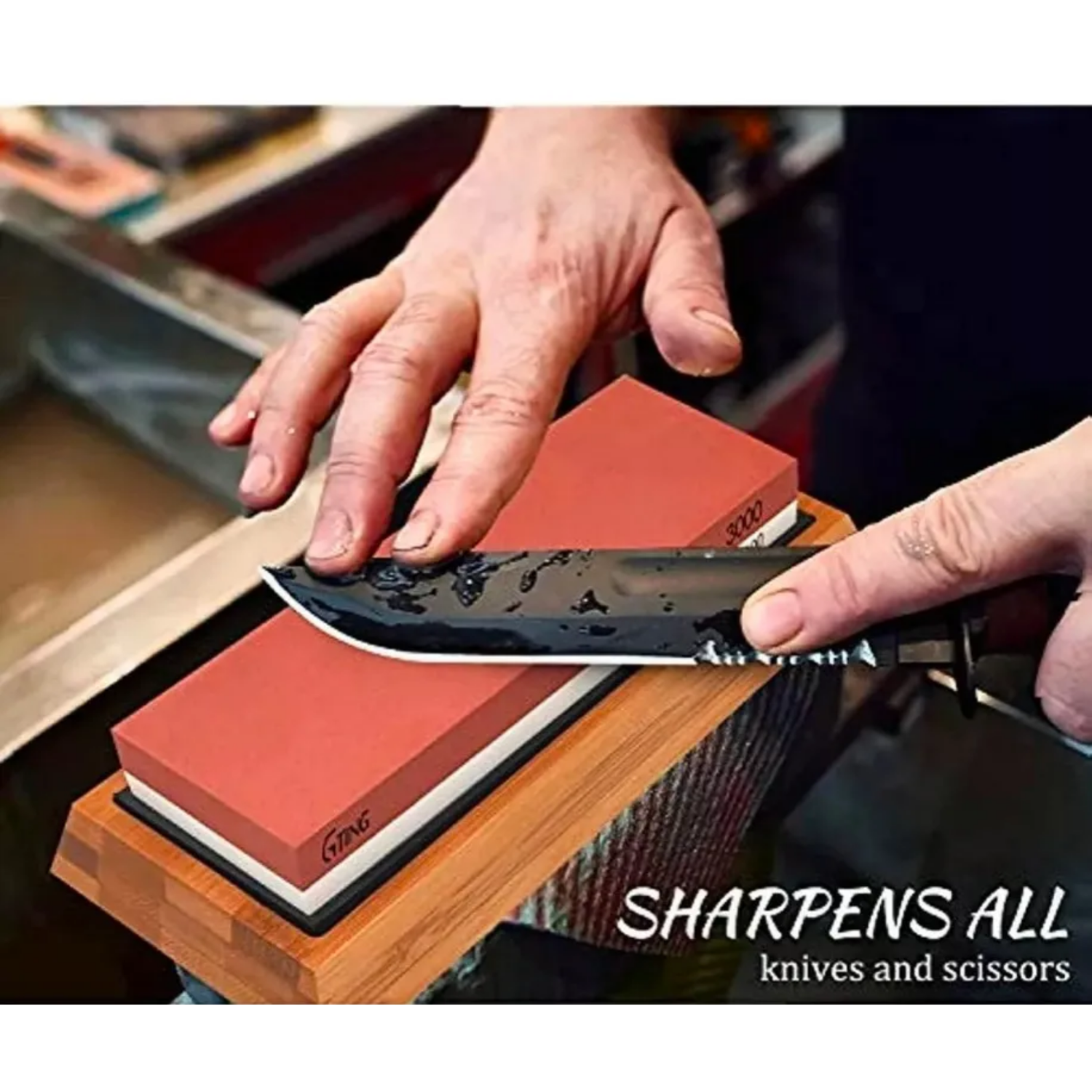 Set 2 Piedras Afiladoras Cuchillos Cocina 400/1000/3000/8000-4
