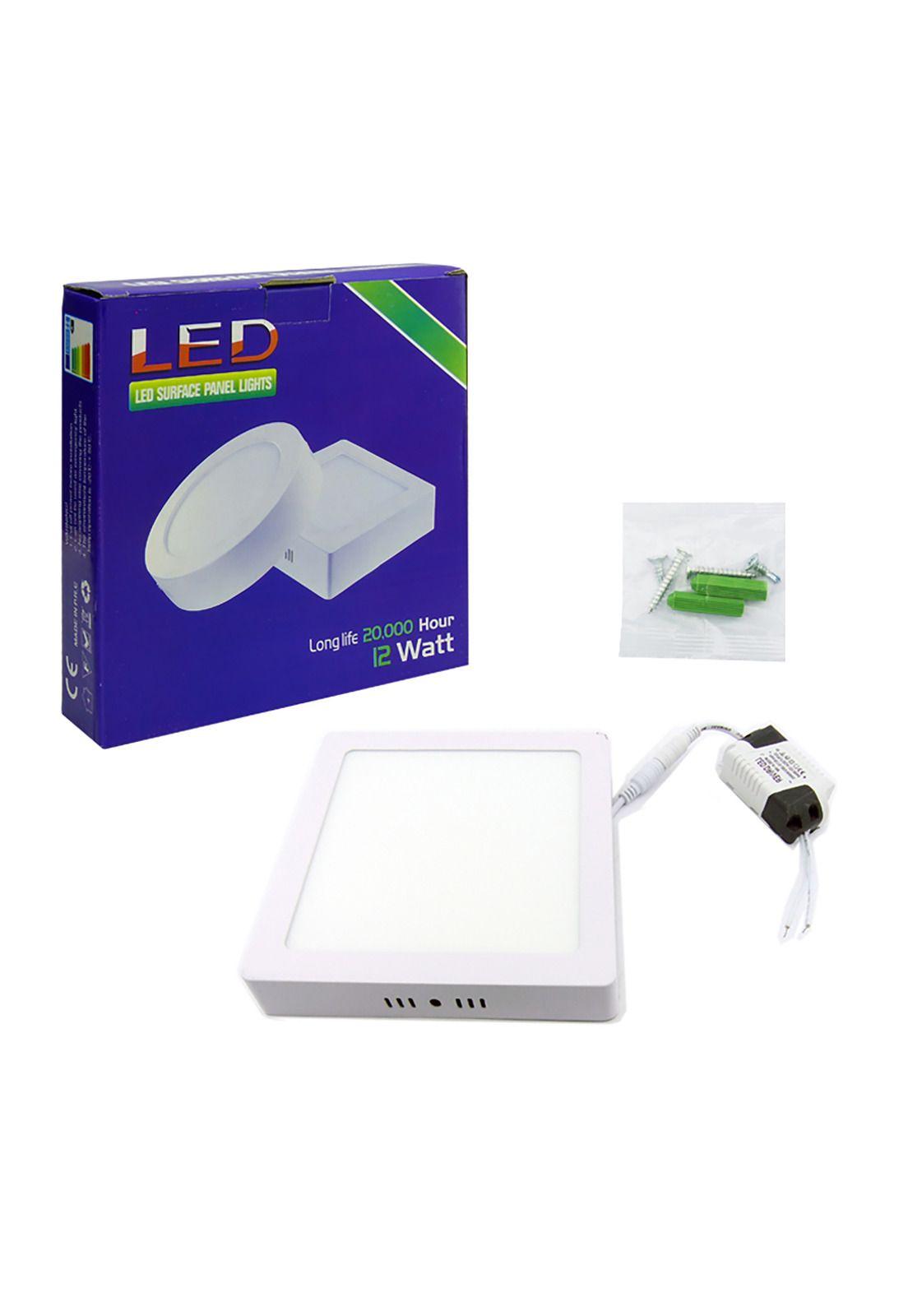Foco LED Panel 12 Watt Cuadrado Sobrepuesto Luz Blanca-3