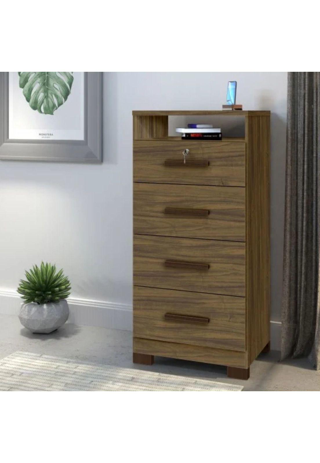 Cómoda Cajonera Madera Nogal Topaz 130x61x46 CM-4