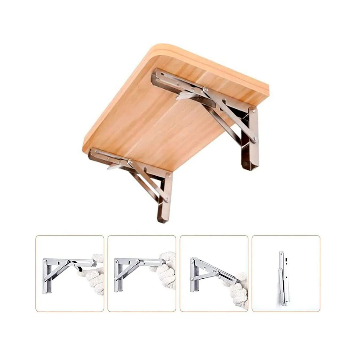 Soporte Plegable Triangular Tipo K Acero Inoxidable-3