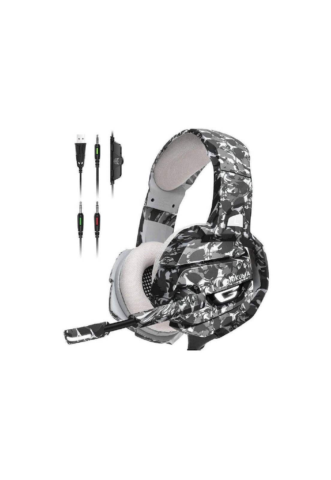 Audífonos Gamer Alámbrico Camuflaje Blanco-2