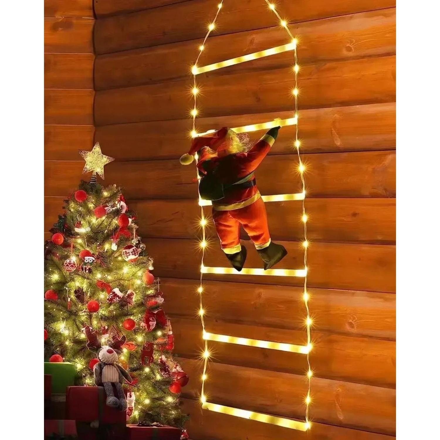 Viejo Pascuero Escalera Luces LED Solar 1.60 CM Amarillo-3