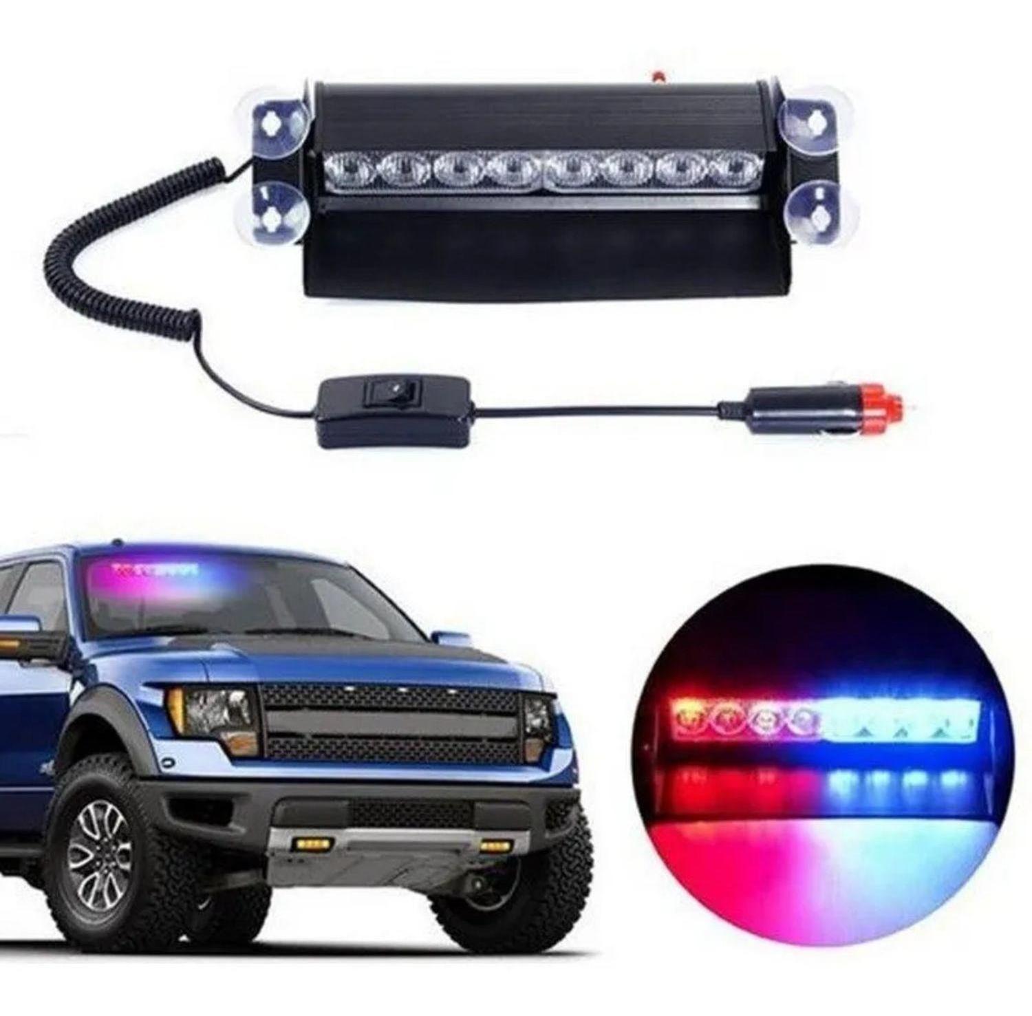 Baliza Parabrisa Luz Estroboscópica LED Azul Rojo 12 V-7