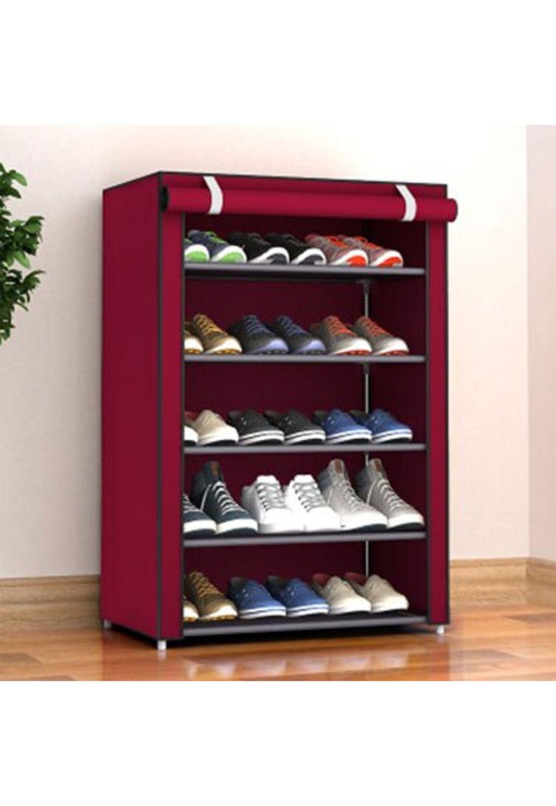 Zapatero Organizador Hogar Tela 5 Niveles 92x60x30 CM Red Wine-5