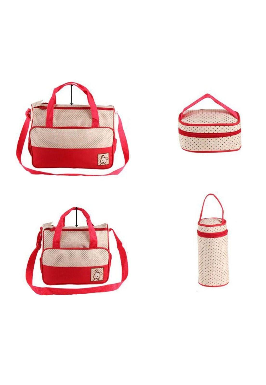 Set Bolso Maternal 5 Piezas Mudador Rojo-1