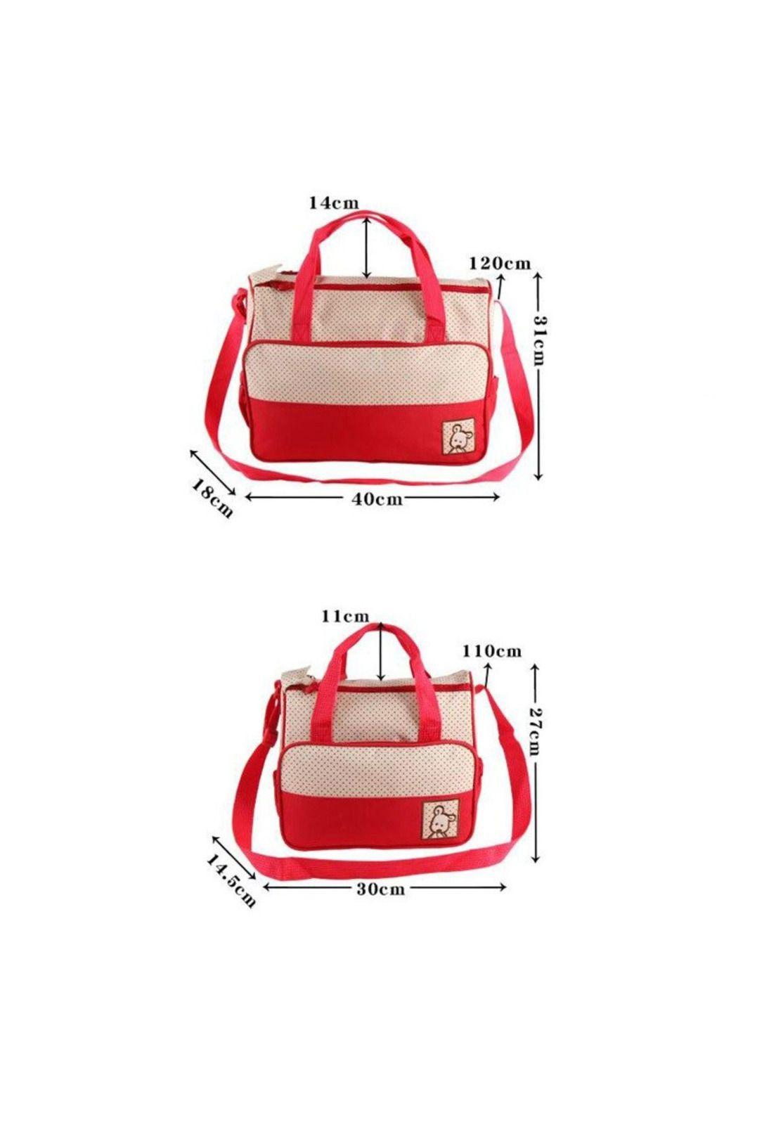 Set Bolso Maternal 5 Piezas Mudador Rojo-3