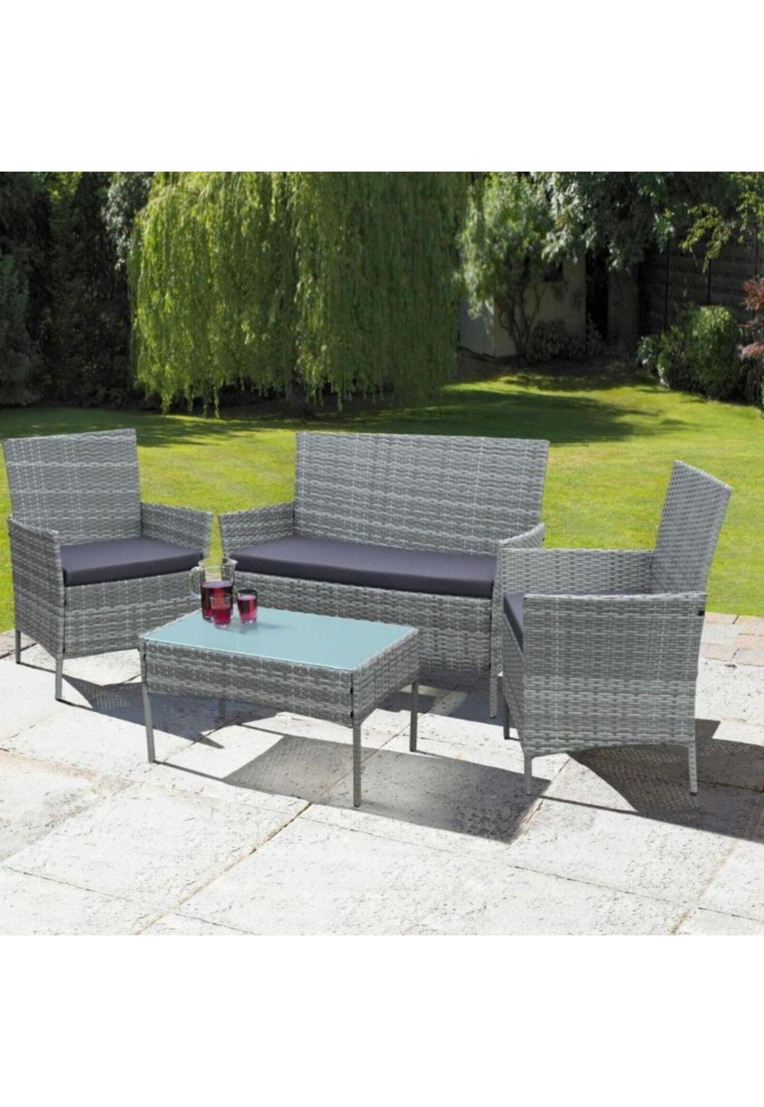Juego Comedor Terraza Jardín Rattan 4 Piezas-5