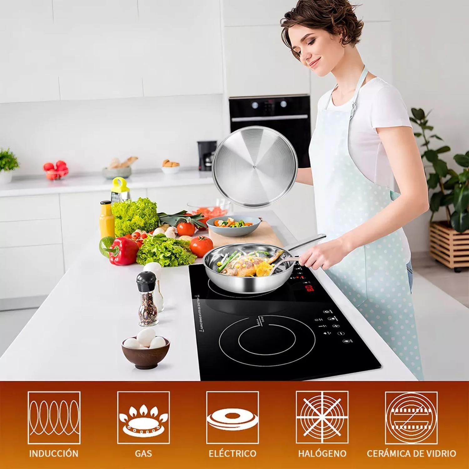 Juego Batería 15 Piezas Cocina Acero Inoxidable Plateado-3