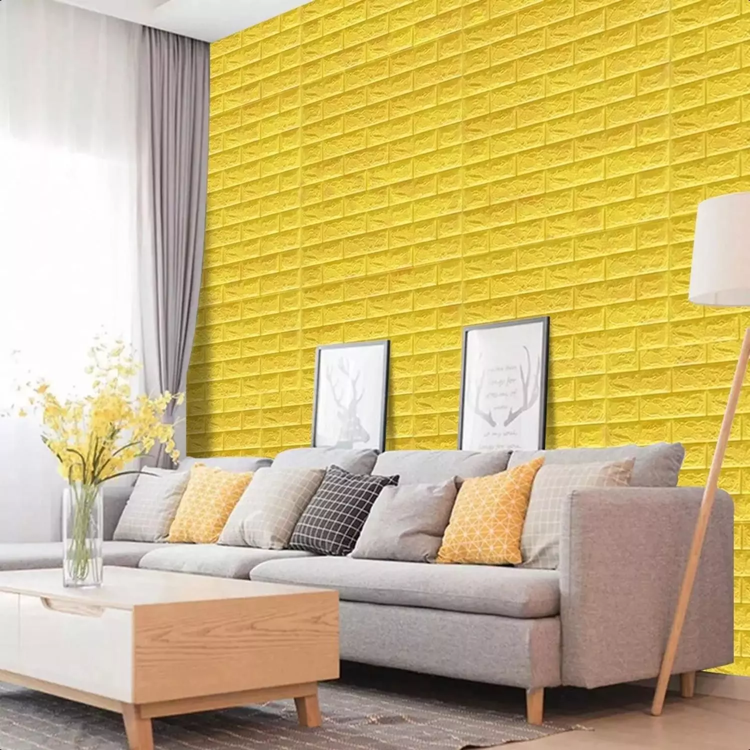 Pack 10 Pegatinas Pared Espuma 3D 70x77 CM Dorado-2