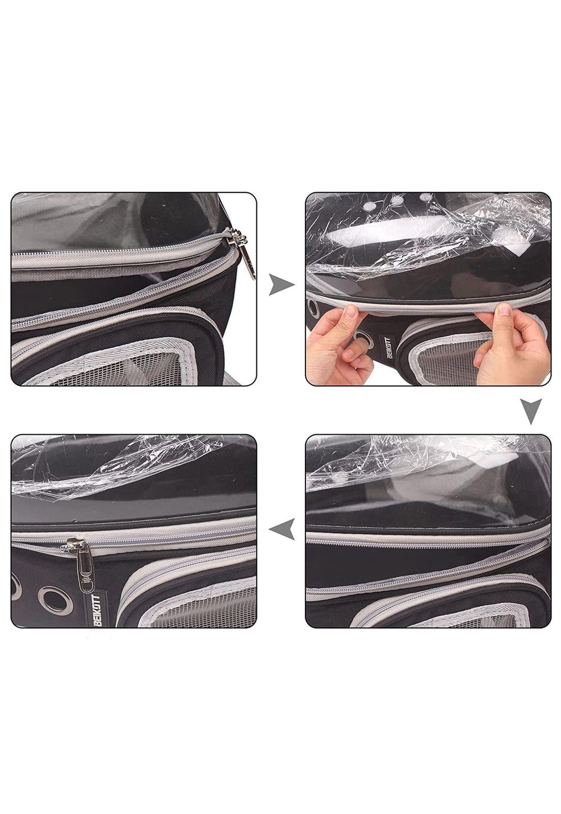 Mochila Bolso Transportes Transparente Mascotas-5