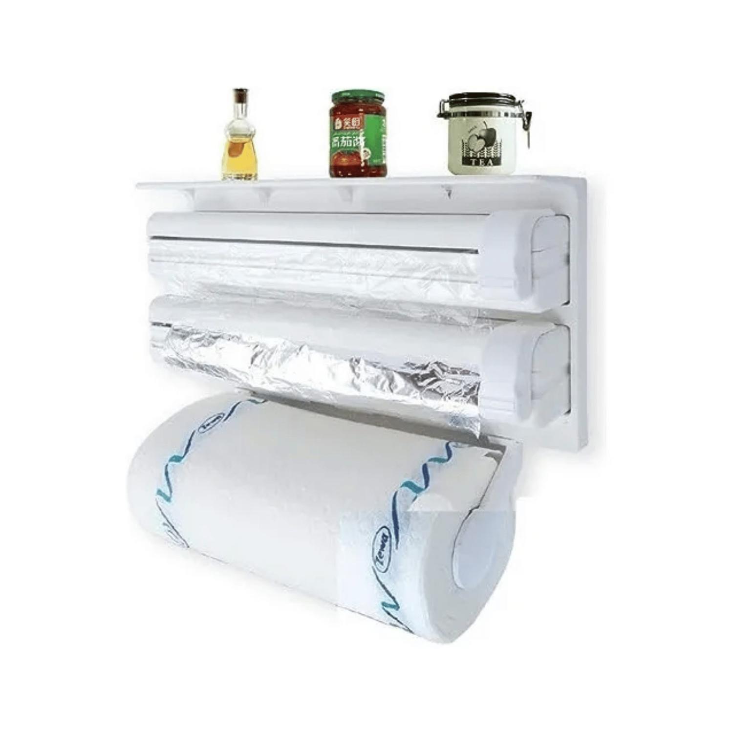 Dispensador Triple Porta Toalla Nova 39x19x7 CM Transparente-1