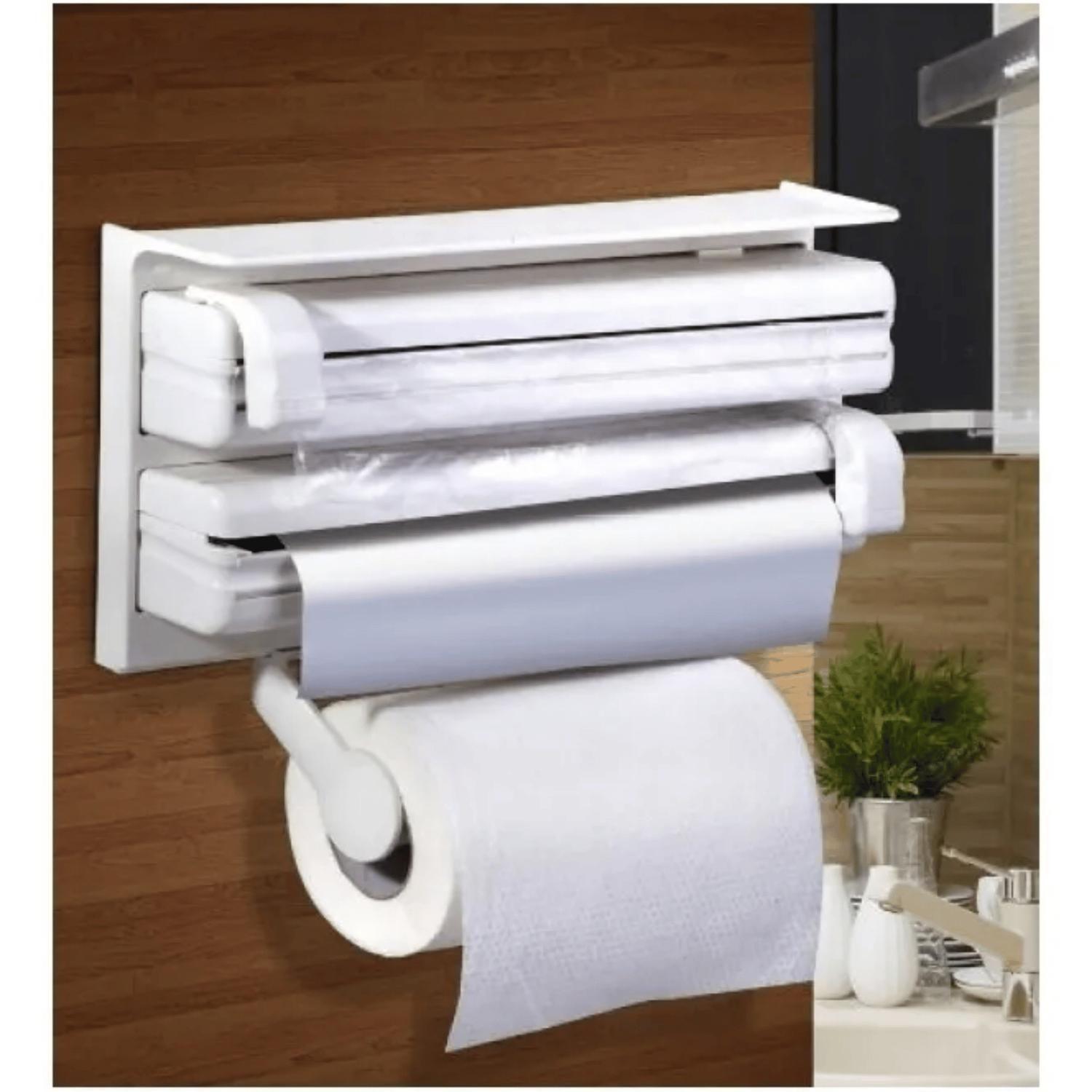 Dispensador Triple Porta Toalla Nova 39x19x7 CM Transparente-3