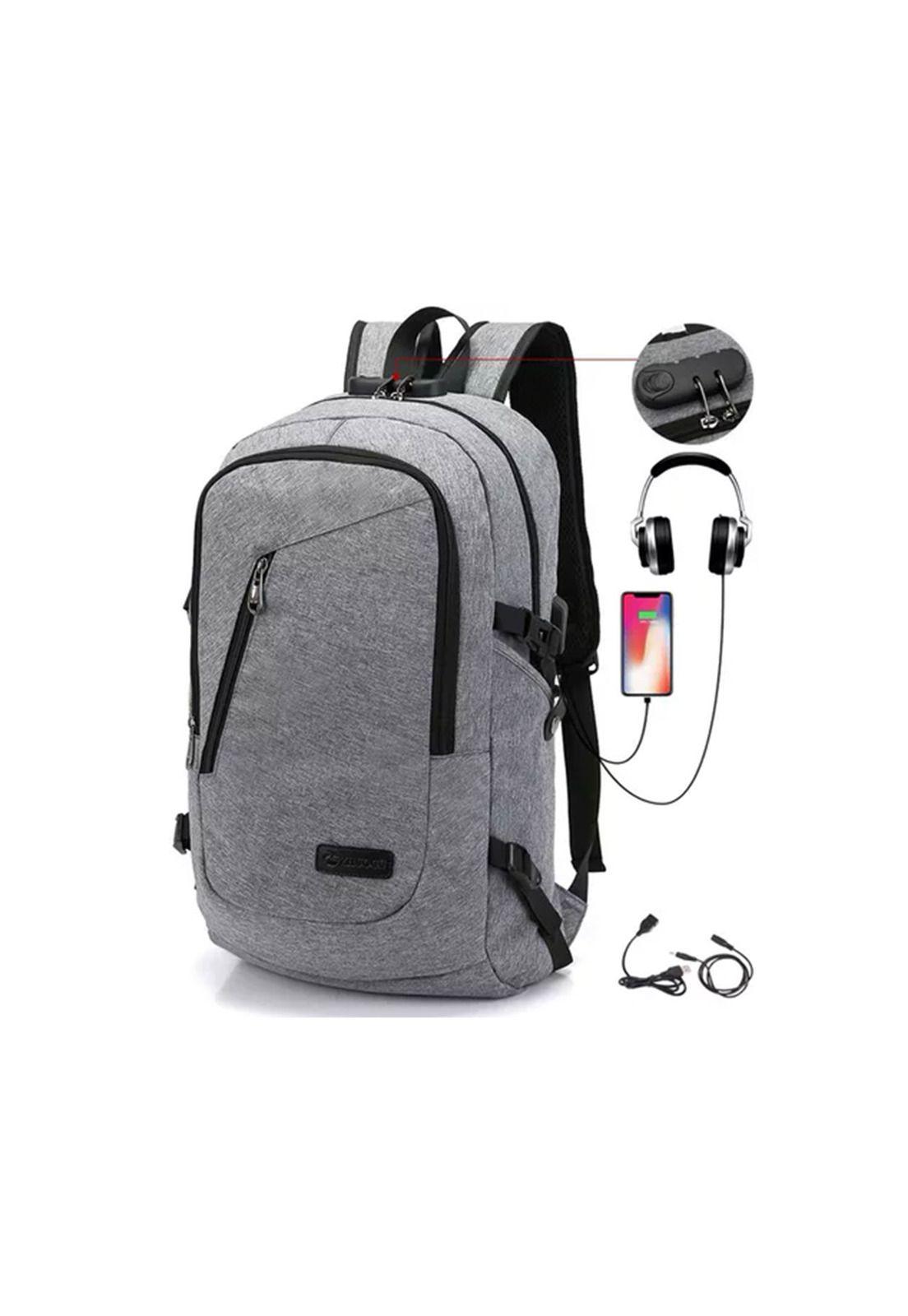 Mochila Antirrobo 30 LT Cable USB Gris-3