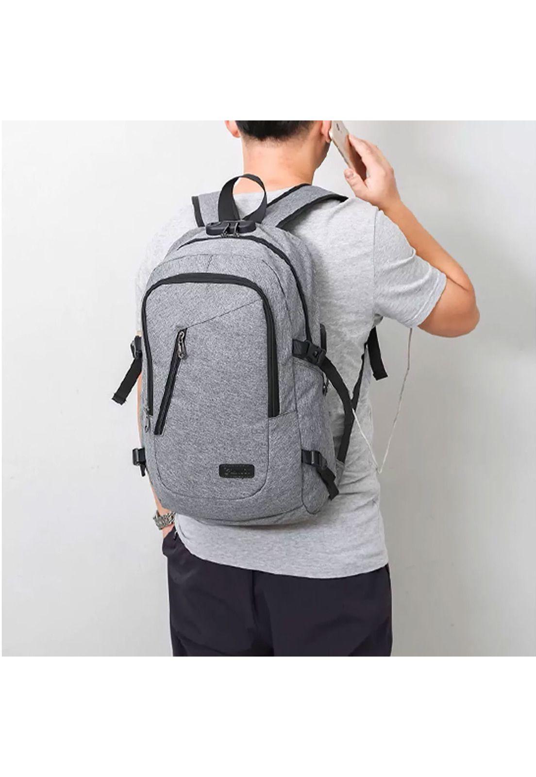 Mochila Antirrobo 30 LT Cable USB Gris-4