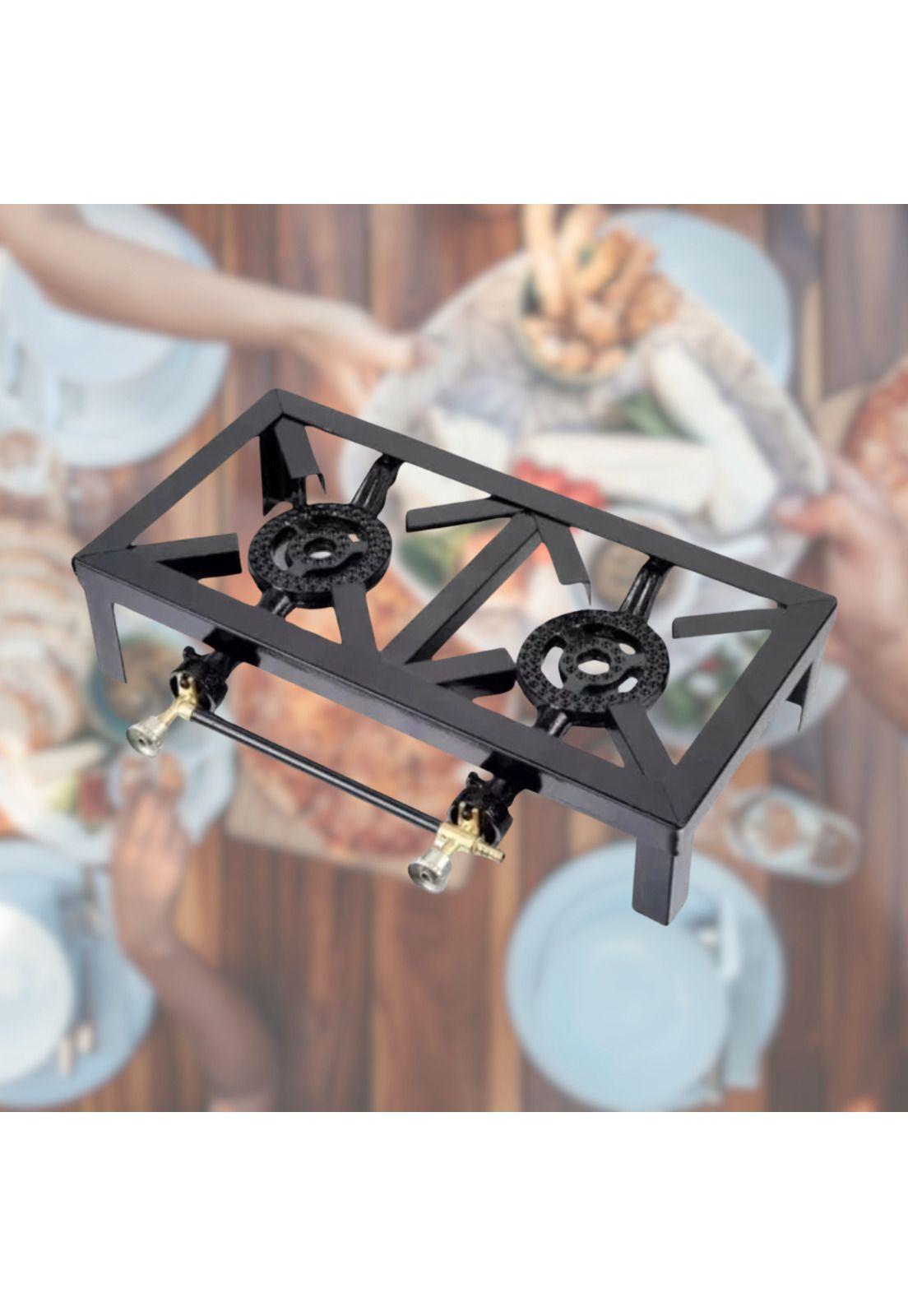 Cocinilla Camping Cocina A Gas Fogón 2 Quemadores Portátil-4