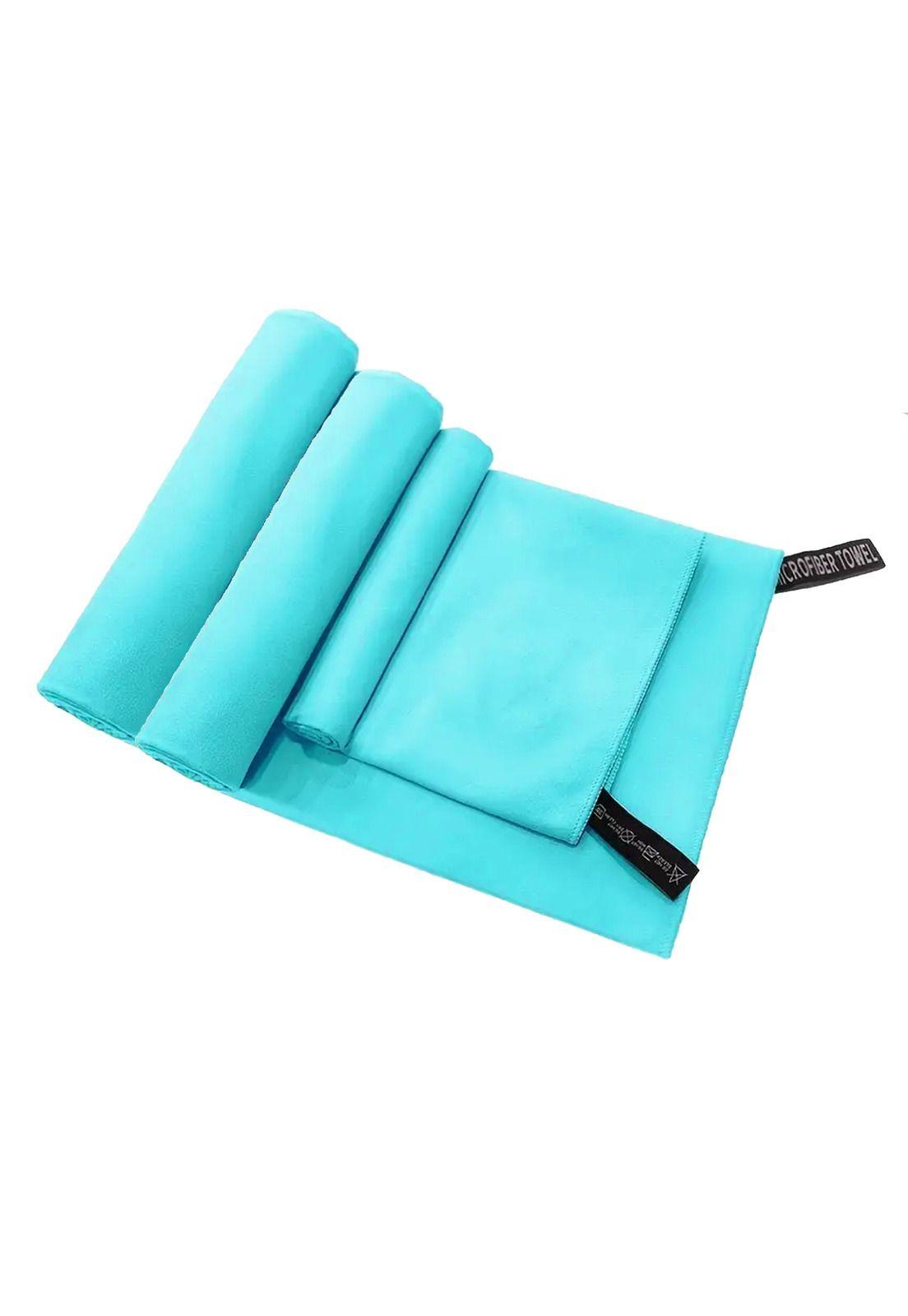 Set 3 Toallas Baño Viaje Microfibra Secado Rápido Menta-0