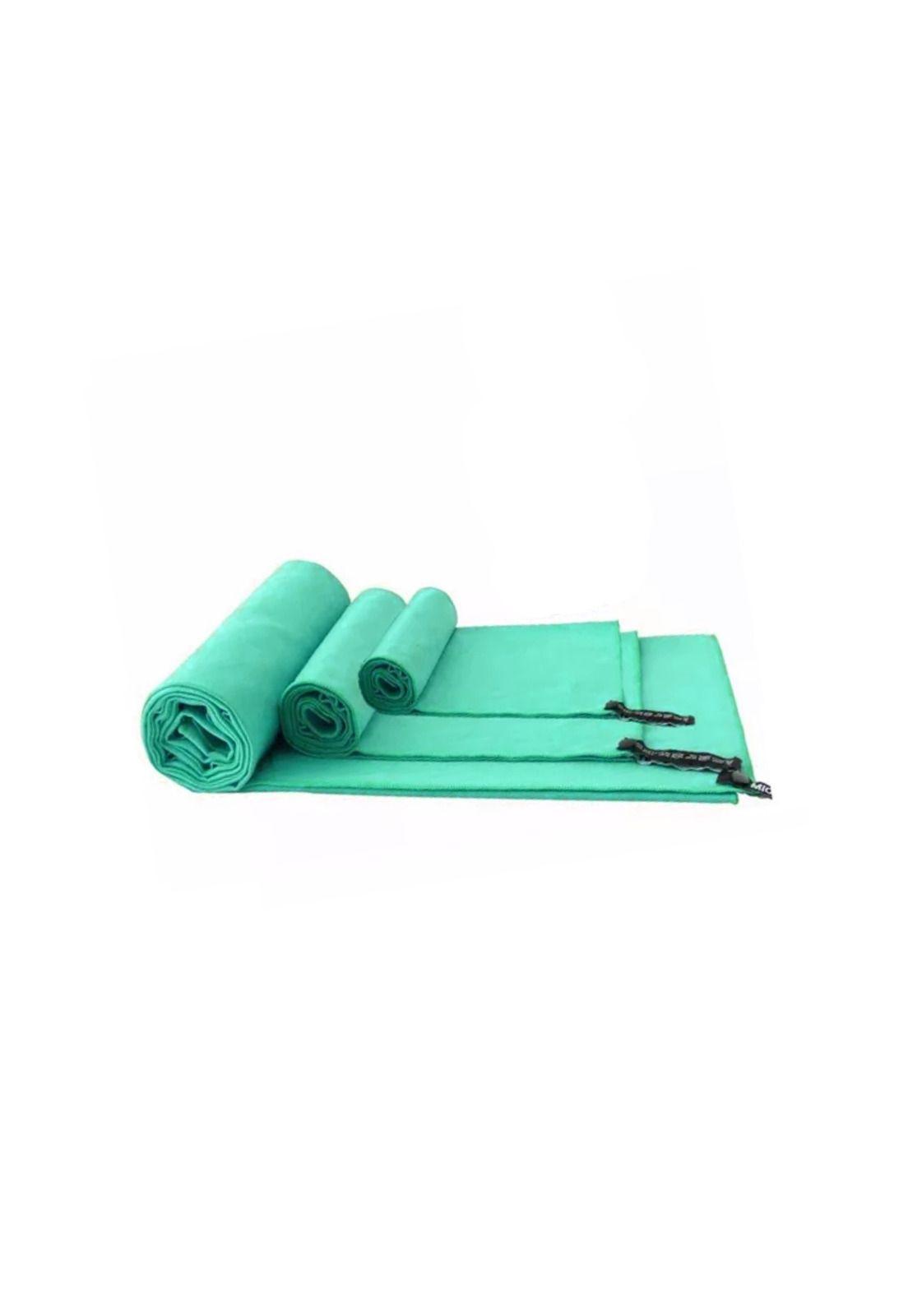 Set 3 Toallas Baño Viaje Microfibra Secado Rápido Menta-2