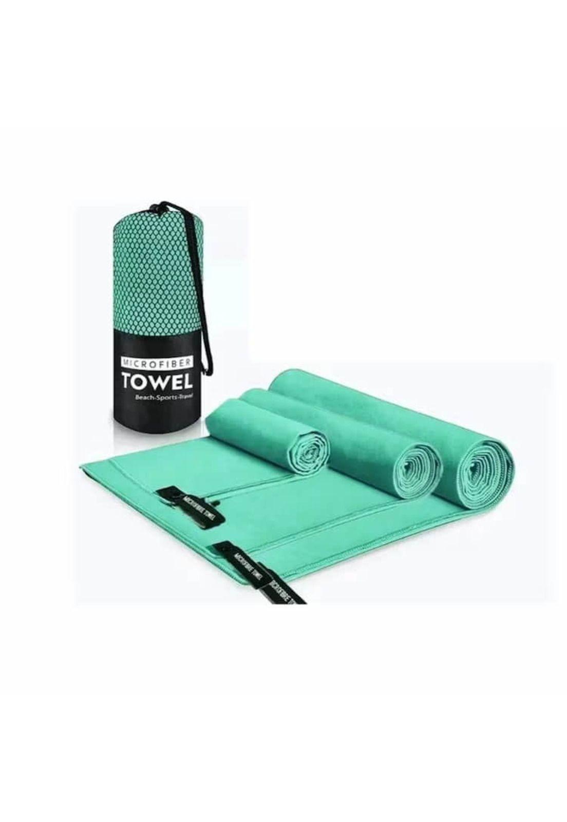 Set 3 Toallas Baño Viaje Microfibra Secado Rápido Menta-4