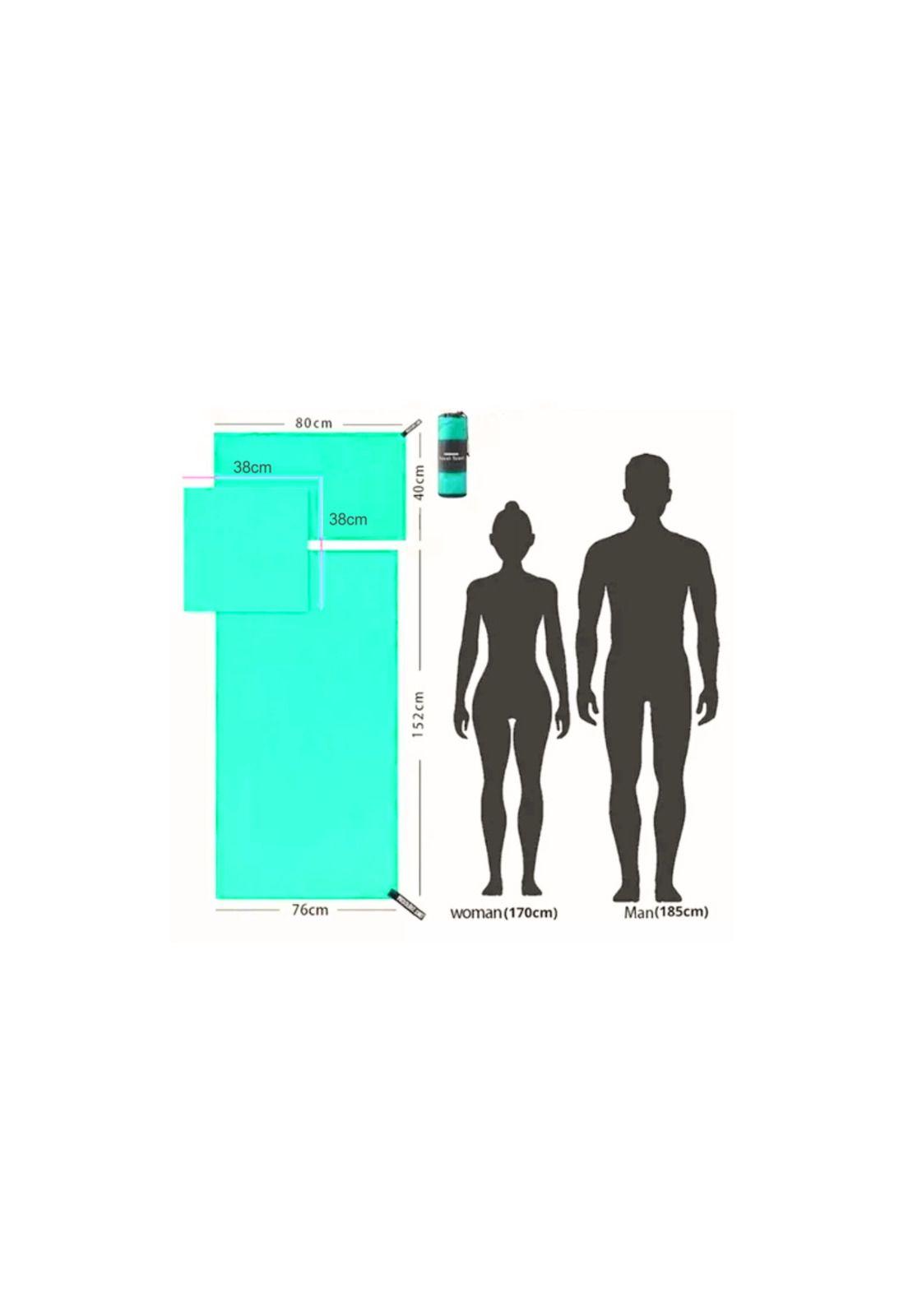 Set 3 Toallas Baño Viaje Microfibra Secado Rápido Menta-5