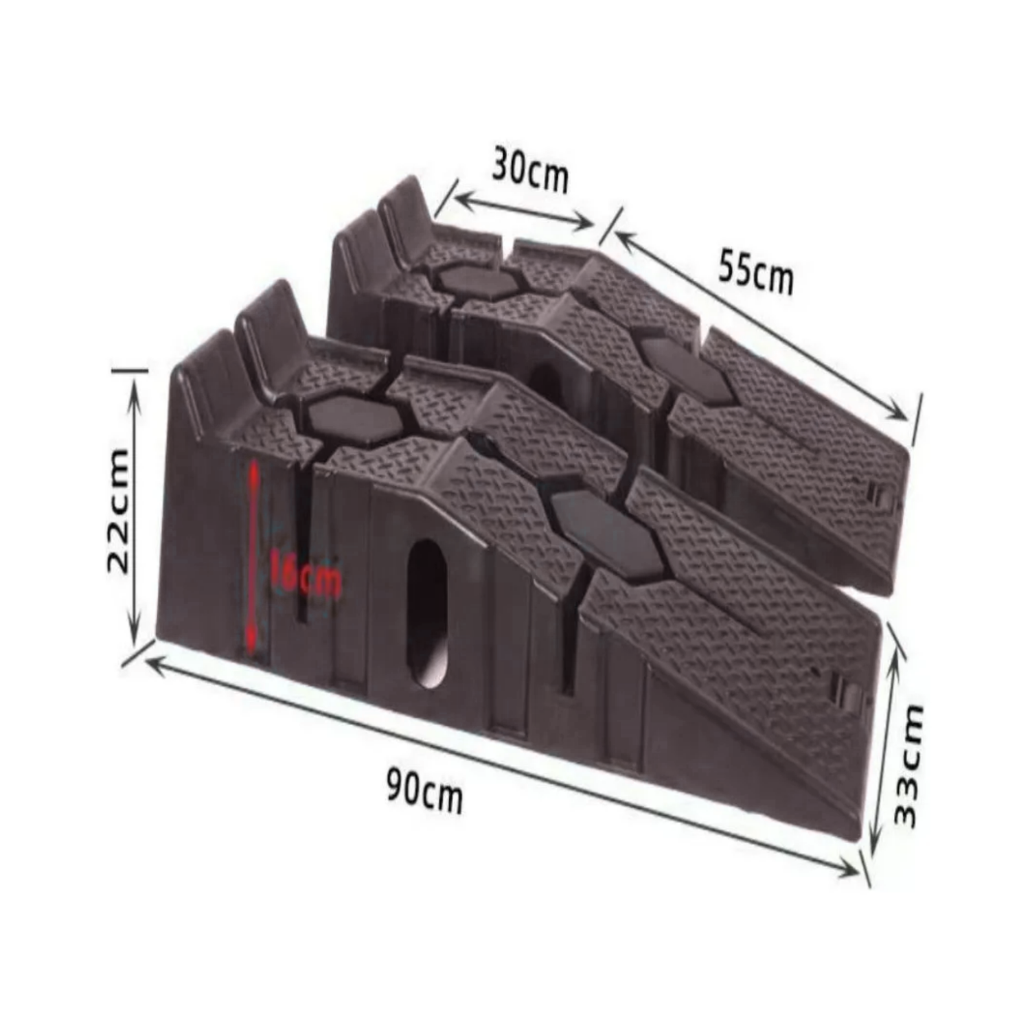 Pack 2 Rampas Autos Camionetas 3000 Toneladas Negro-3